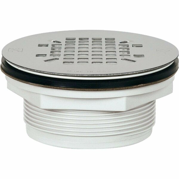 Sioux Chief 2 In. PVC No-Caulk Shower Drain with 4-1/4 In. Stainless Steel Drain 828-2PK
